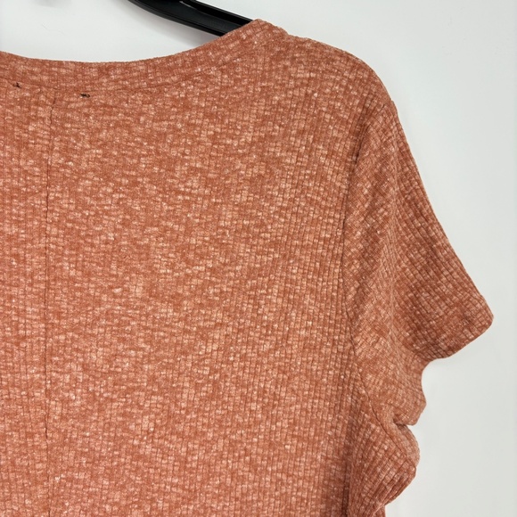 Jessica Simpson Womens Size 1X Jax Front Slit Rib Knit Dress Burnt Orange Auburn - Picture 9 of 12